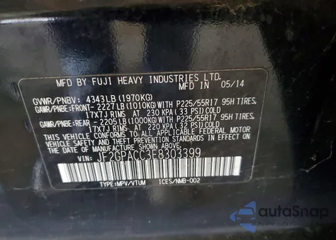 2014 Subaru Xv Crosstrek 2.0 Premium z USA, uszkodzony, nr VIN JF2GPACC3E8303399